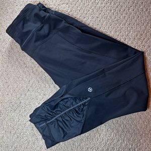 Lululemon Pace Rival crops - ruched leg satin contrast Size 8
